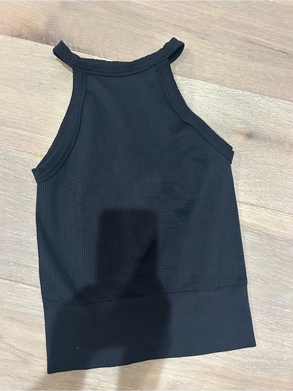 Free People Black Ribbed Halter top